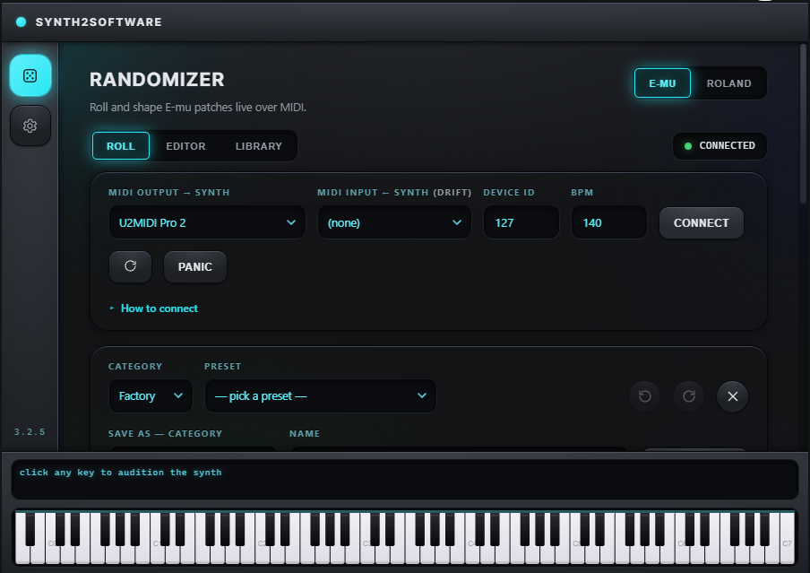 Synth2Software Randomizer Plugin
