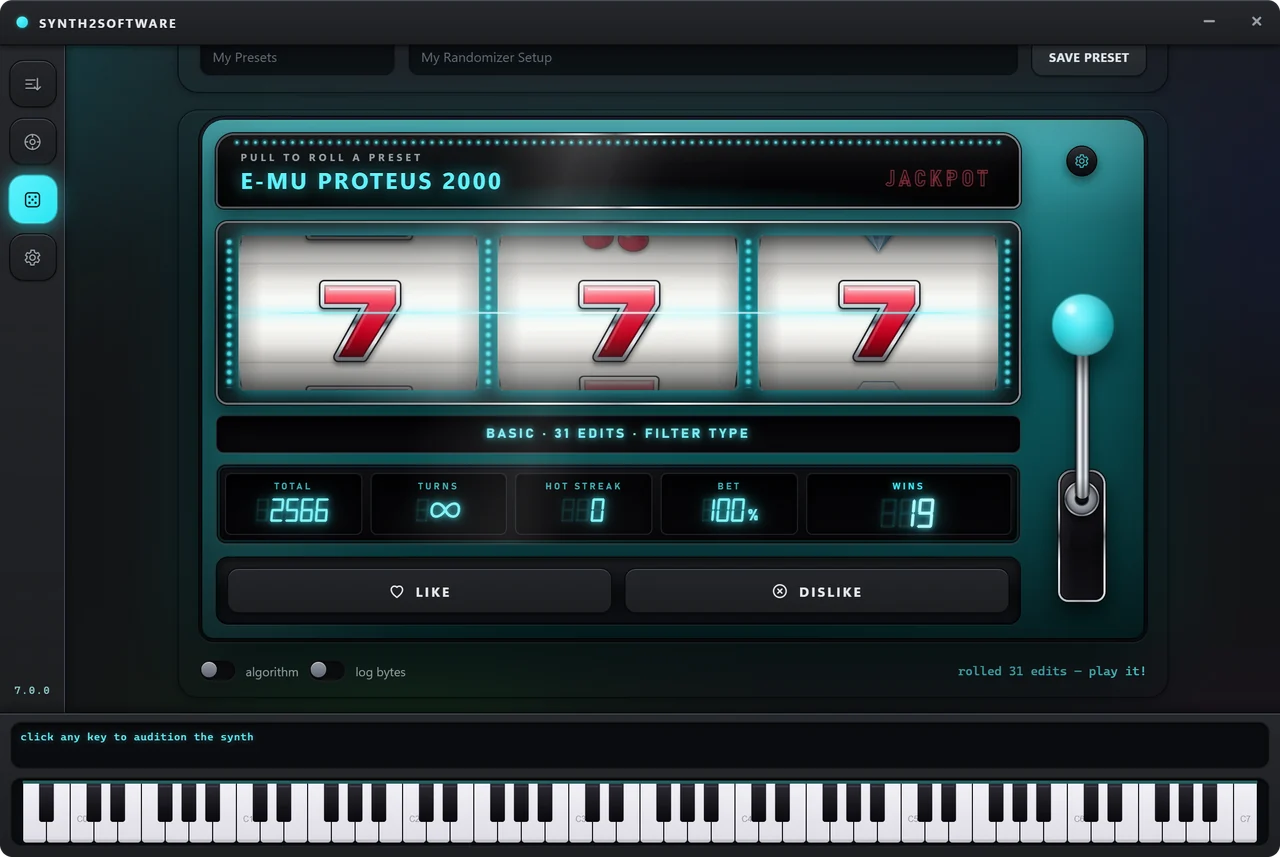 Basic mode on an E-MU Proteus 2000.