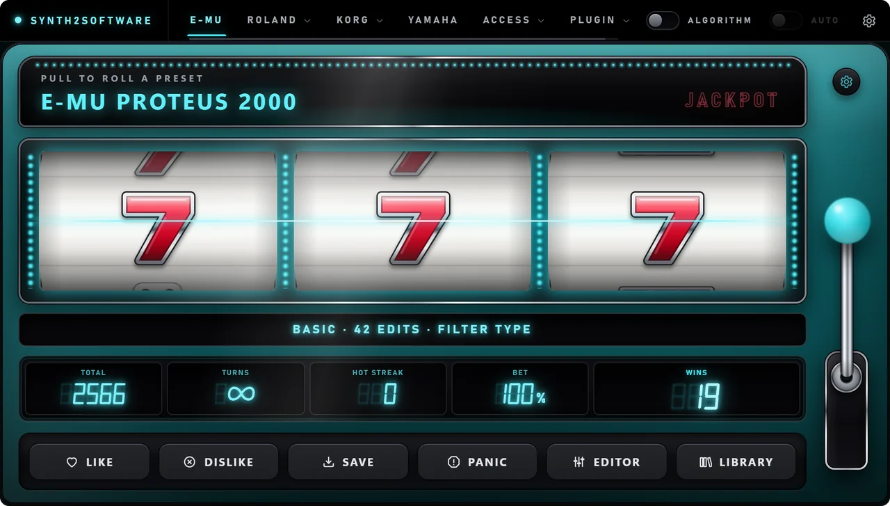 The Randomizer Plug-in on an E-MU Proteus 2000.