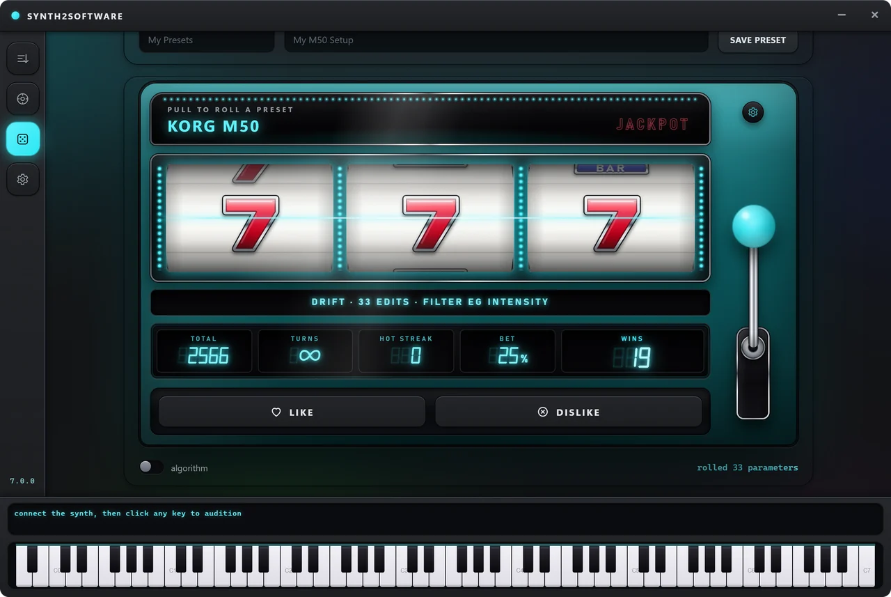 Drift mode on a Korg M50.