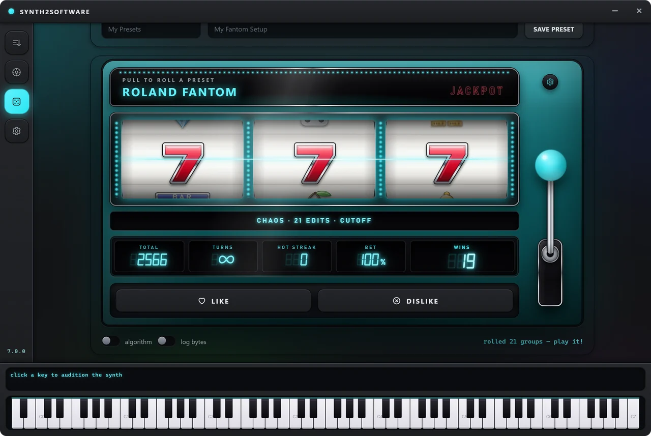 Chaos mode on a Roland Fantom.